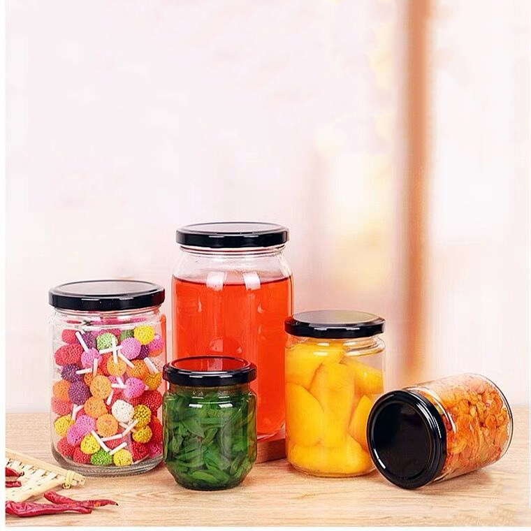 Wholesale Hot Sale 120ml 150ml 350ml 500ml Glass Jar For Food Package Honey Jam Storage With Metal Lids