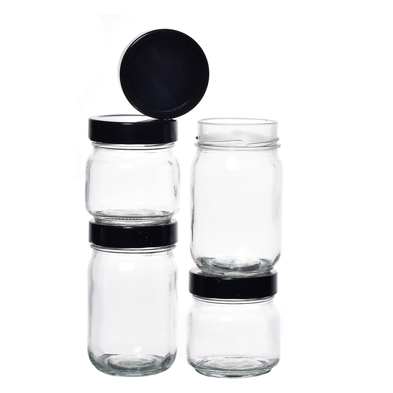 Glass Jar Packaging Customize OEM Round 250ml 380ml Honey Mason Jar Glass With Lids