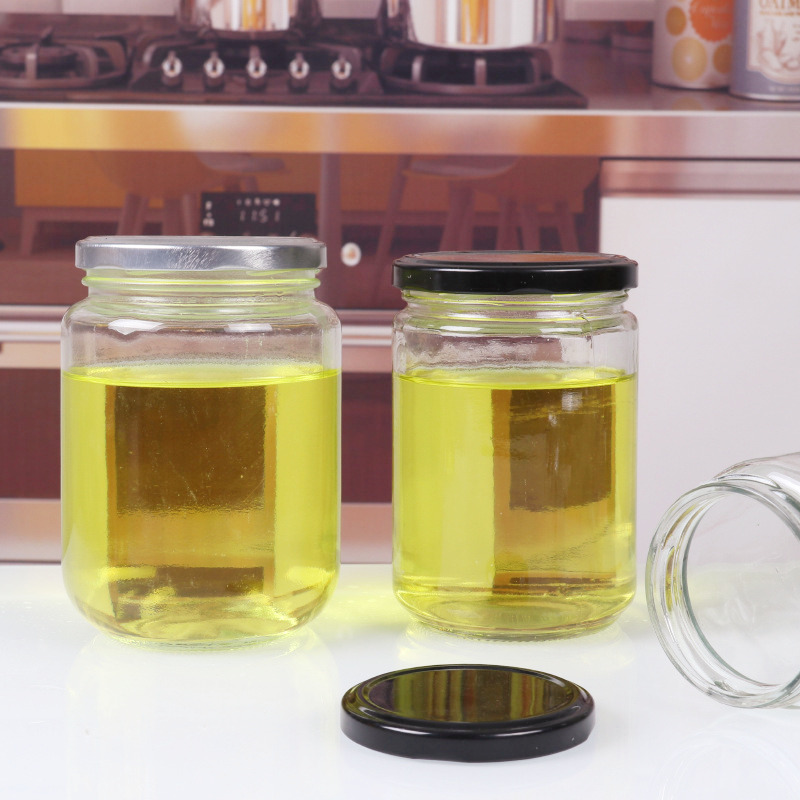 Wholesale Hot Sale 120ml 150ml 350ml 500ml Glass Jar For Food Package Honey Jam Storage With Metal Lids