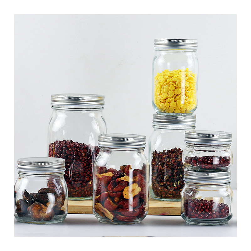 Wholesale Glass Mason Jars Carved 150ml 300ml 500ml 1000ml Food Packaging Use For Storage