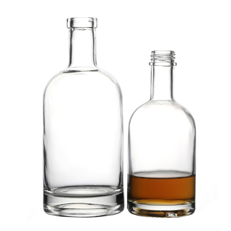 High Quality 380ml 750ml Custom Logo Glass Liquor Bottles For Vodka Whisky