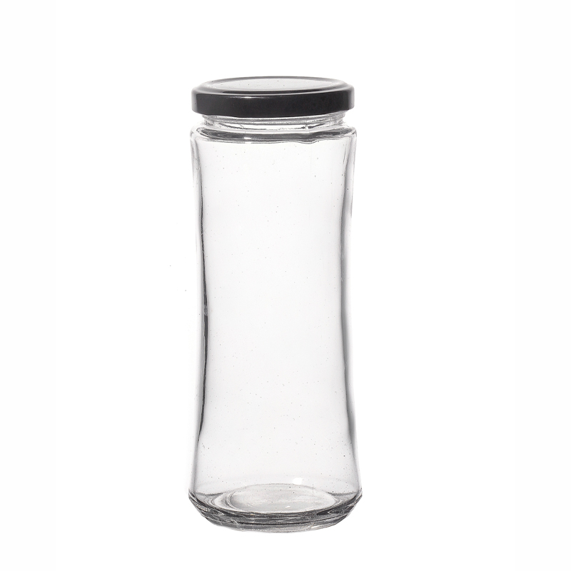 Wholesale 410ml Glass Storage Jar With Metal Lids cap for Jam Honey Jars Bottle