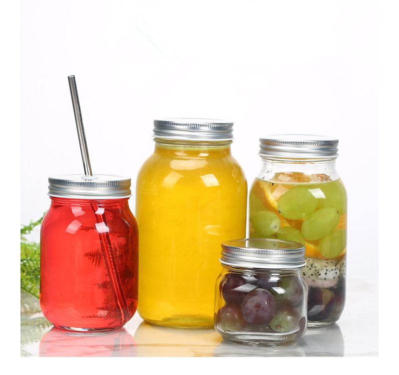 Wholesale Glass Mason Jars Carved 150ml 300ml 500ml 1000ml Food Packaging Use For Storage