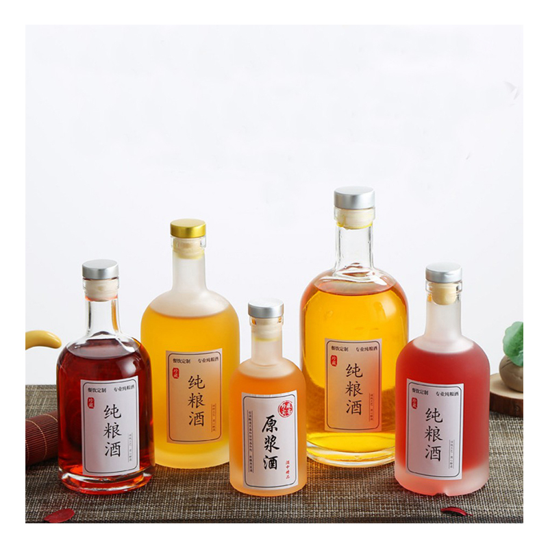 High Quality 380ml 750ml Custom Logo Glass Liquor Bottles For Vodka Whisky