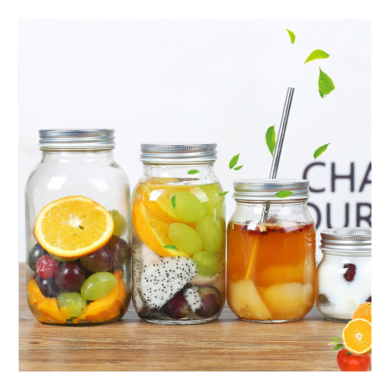 Wholesale Glass Mason Jars Carved 150ml 300ml 500ml 1000ml Food Packaging Use For Storage