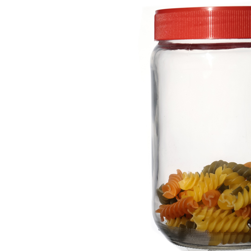 Hot Sale Custom Glass Jar Drink For Honey Jam Glassware Food Packaging With Plastic Red Lids