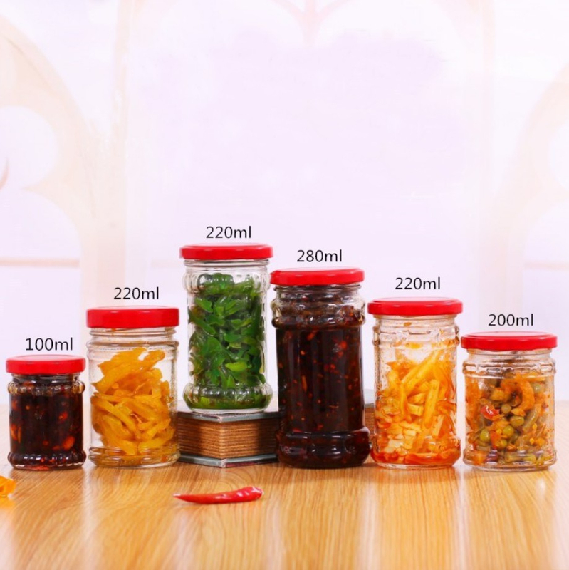 KDG Supplier 200ml 220ml 280ml Food Packaging Glass Sauce Jars Bottle Glass Jars With Lid