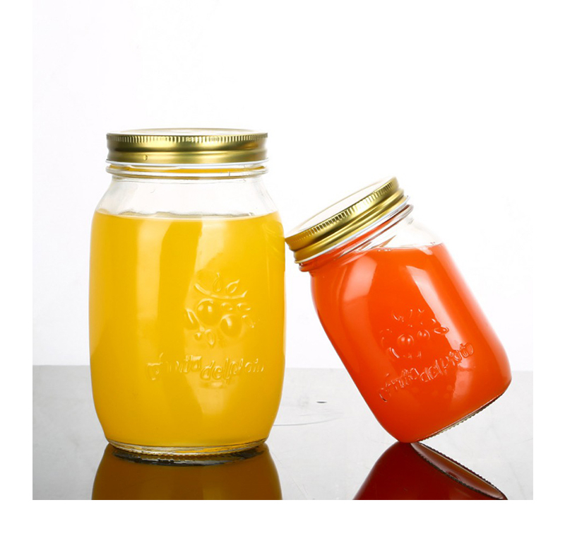 Wholesale Glass Mason Jars Carved 150ml 300ml 500ml 1000ml Food Packaging Use For Storage