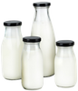 Wholesale Hot Sale 200ml 500ml 1000ml Round Glass Milk Bottles Beverage Bottles