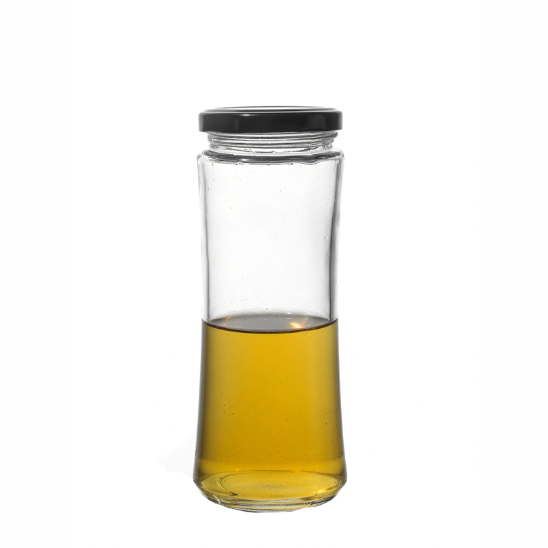 Wholesale 410ml Glass Storage Jar With Metal Lids cap for Jam Honey Jars Bottle