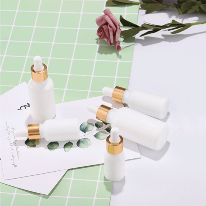 White Color Custom Printing Glass Dropper Bottles For Cosmetic 
