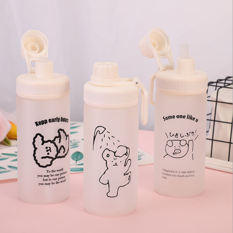 Customized 500ml Portable Glass Drinking Bottles 
