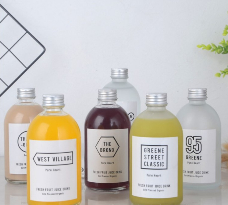 Popular 350ml Glass Water Bottles For Beverage Soft Drinking