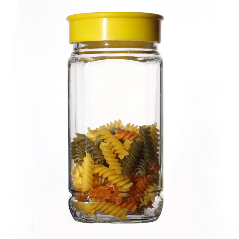 350ml 670ml Square Glass Honey Jars with Plastic Lid