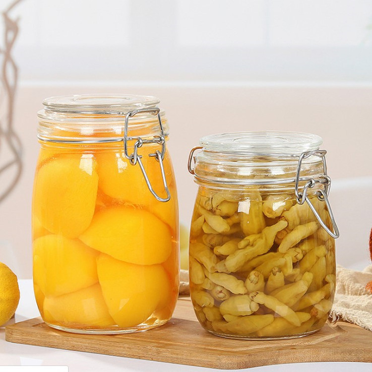 Glass Kitchenware 450ml 750ml Food Packaging Glass Jars with Sealing Top