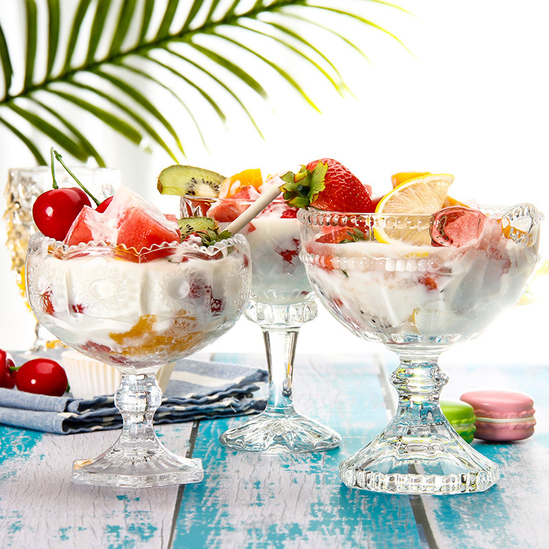 8oz Classic Sundae Style Glass Cup Milkshake Ice Cream Dessert Glass