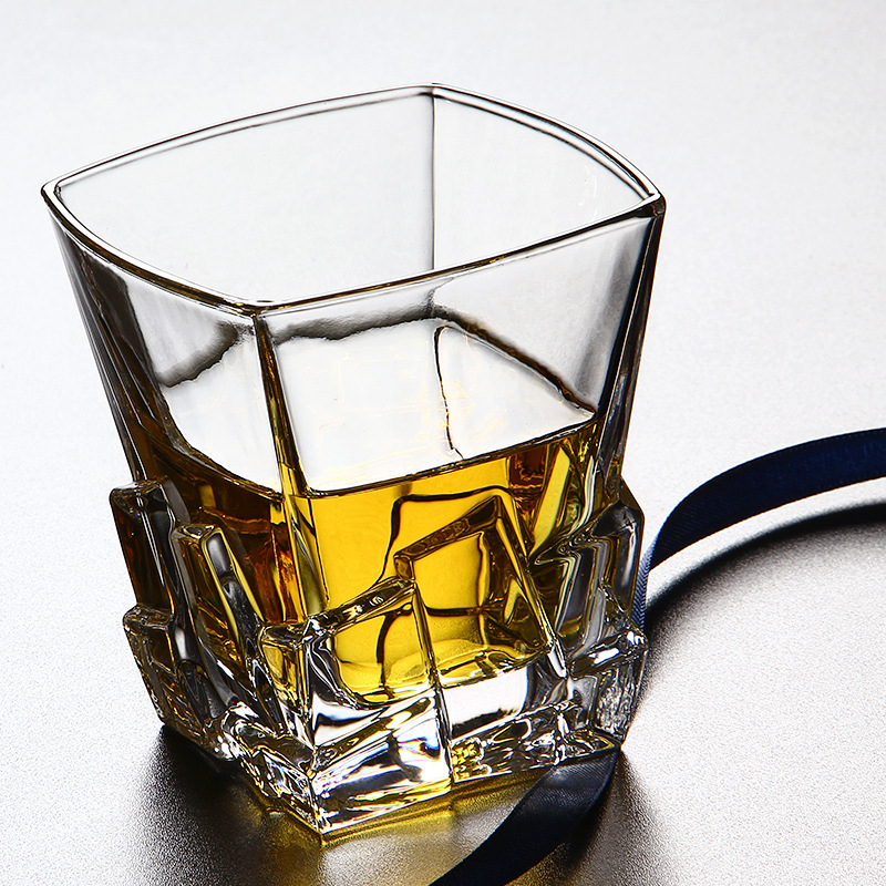 Luxury Design Glass Drinking Cups 300ml For Whisky