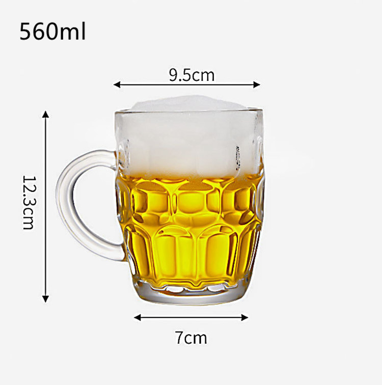 Custom Patterns High Quality 560ml Glass Beer Cup