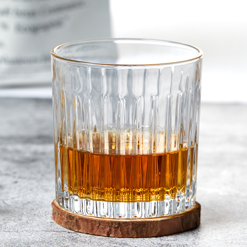 300ml Round Glass Empty Cups with Custom Pattern Design