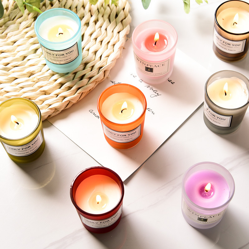 Colorful Handmade Natural Soy Wax Scented Candles Home Decoration