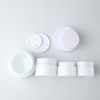 Custom Logo White Glass Cream Bottles For Cosmetic with Glass Lid