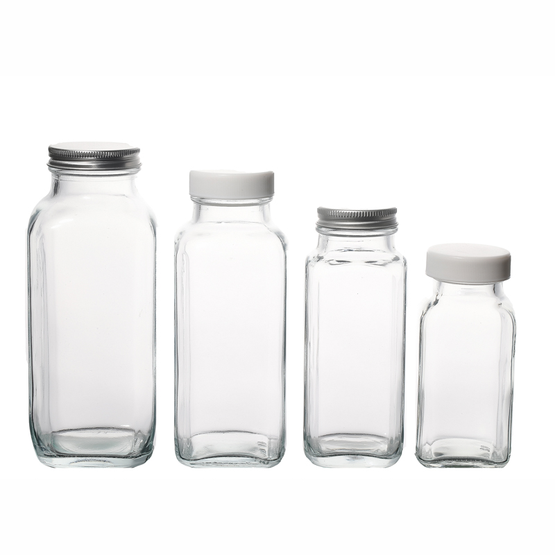 250ml Square Design Beverage Bottle Glass Wholesale in China