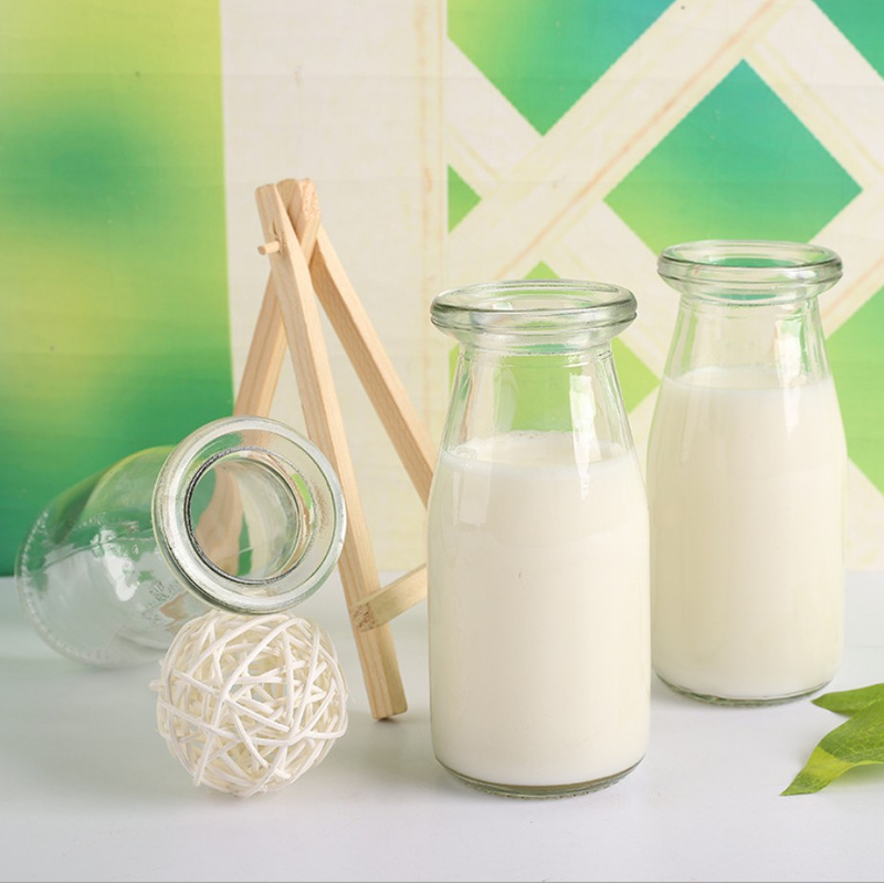 Glass Milk Bottle 100ml Pudding Jars and Bottles Hot Sale