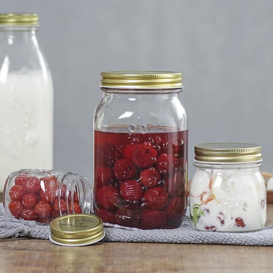 Hot Sale Glass Mason Jars with Letters Food Packaging Use