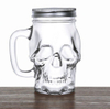 300ml Skull Shape Glass Beer Beverage Cups with Screw Lid