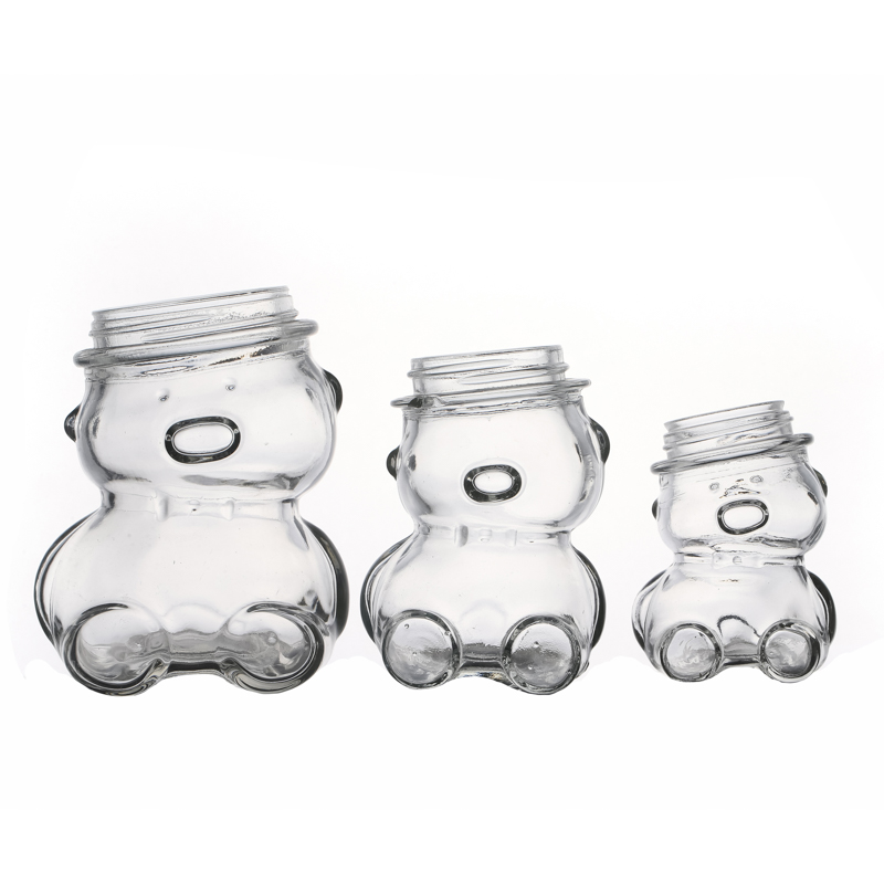 Fancy Design Bear Small Candy Glass Jar For Decoration