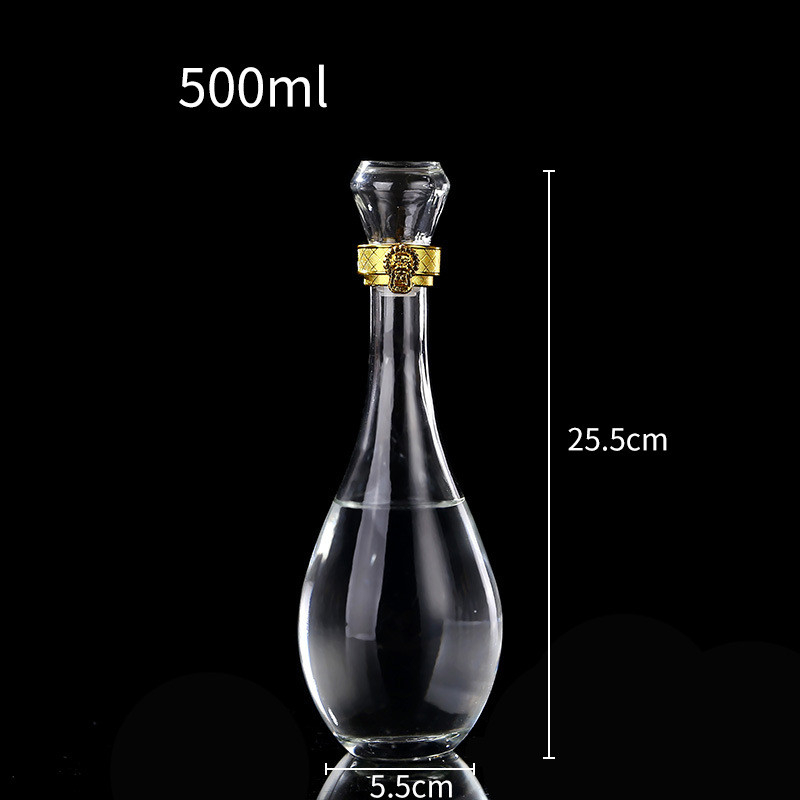 Flint Glass Liquor Bottles 500ml with Long Neck Design Wine Packaging