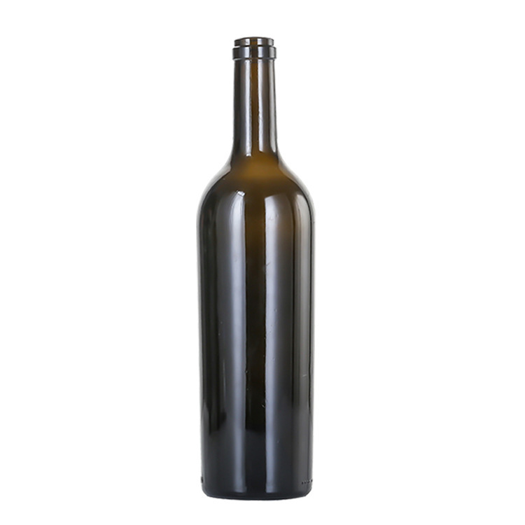 Amber Color 750ml Bordeaux Wine Glass Bottles with Broad Shoulders