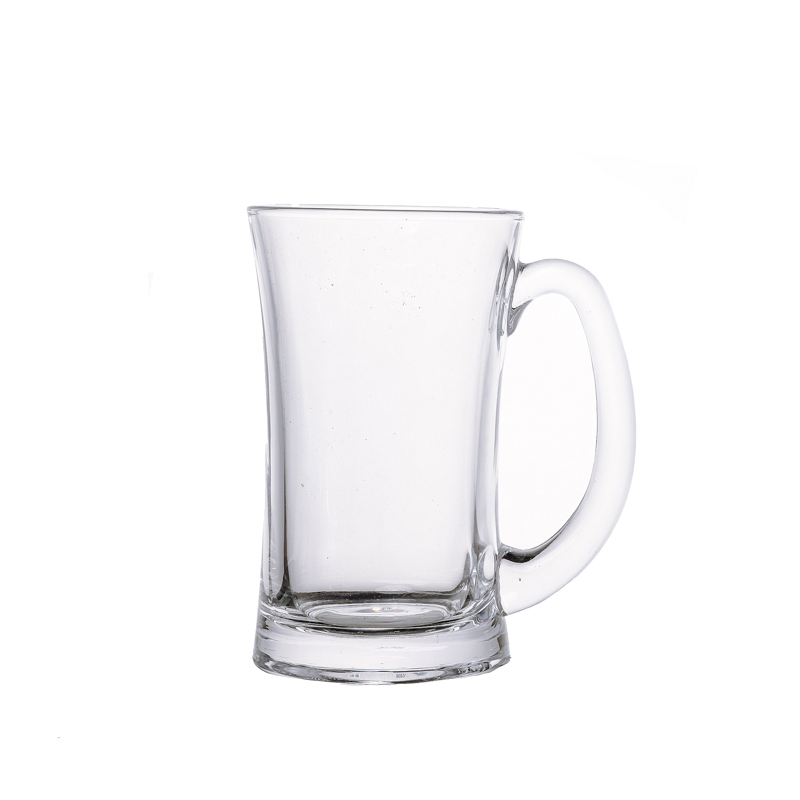 Hot Sale 380ml Nordic Flint Glass Cups with Handle For Beer Beverage