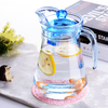 Clear Blue Glass Water Pitcher Drinking Kettles 1300ml Home Kitchen Use