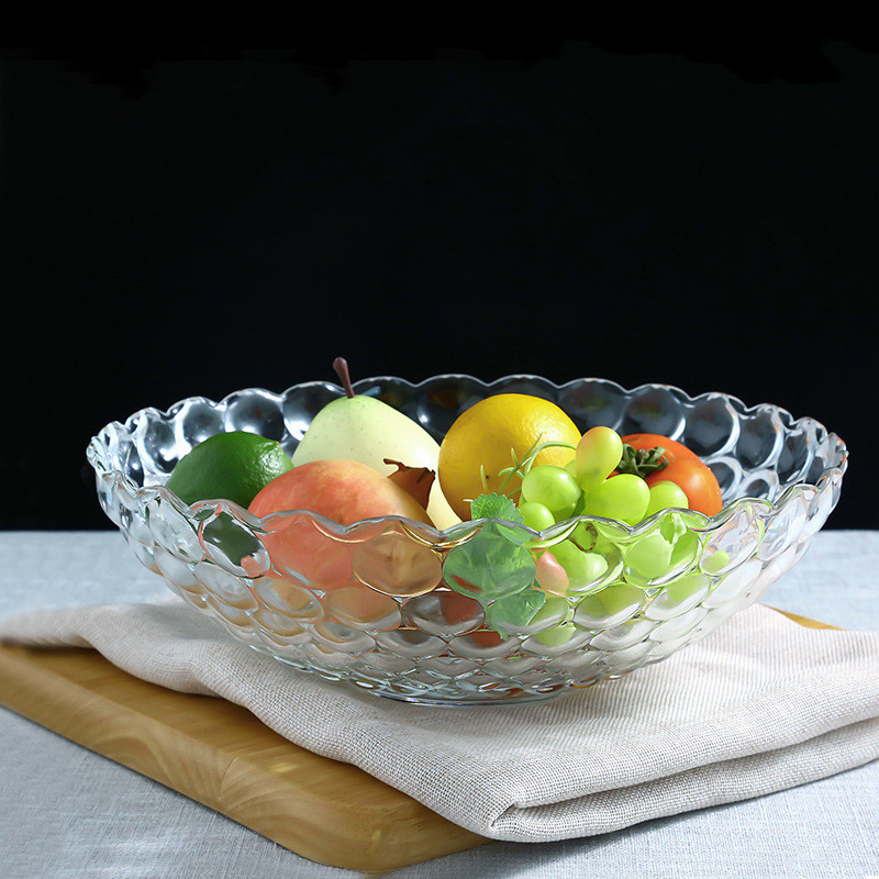 9inch Round Glass Fruit Dishes Candy Plates Home Decoration