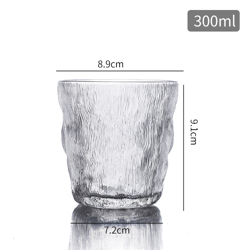 300ml Glass Beverage Water Cups Iceberg Style