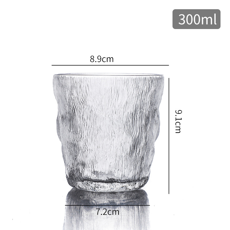 300ml Glass Beverage Water Cups Iceberg Style