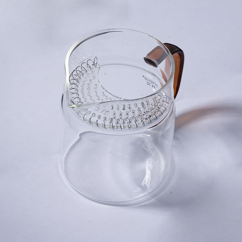Crescent Justice Cup Heat-resistant Glass Tea Leak One Thickened Tea Strainer