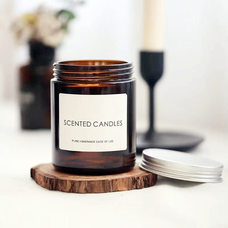 Home Decoration Handmade Scented Candles in Amder Candle Jar