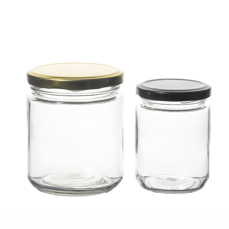 Wholesale Wide Mouth Glass Food Jars With Lids 15 oz Empty 450ml Glass Bottle Clear Storage Round Jars For Food