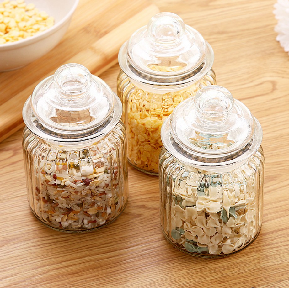1000ml Cylinder Pumpkin Glass Packaging Jars with Lid