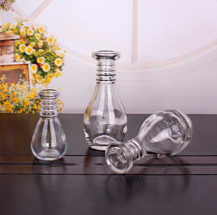 Clear Fancy 120ml Glass Flower Vase Home Decoration 