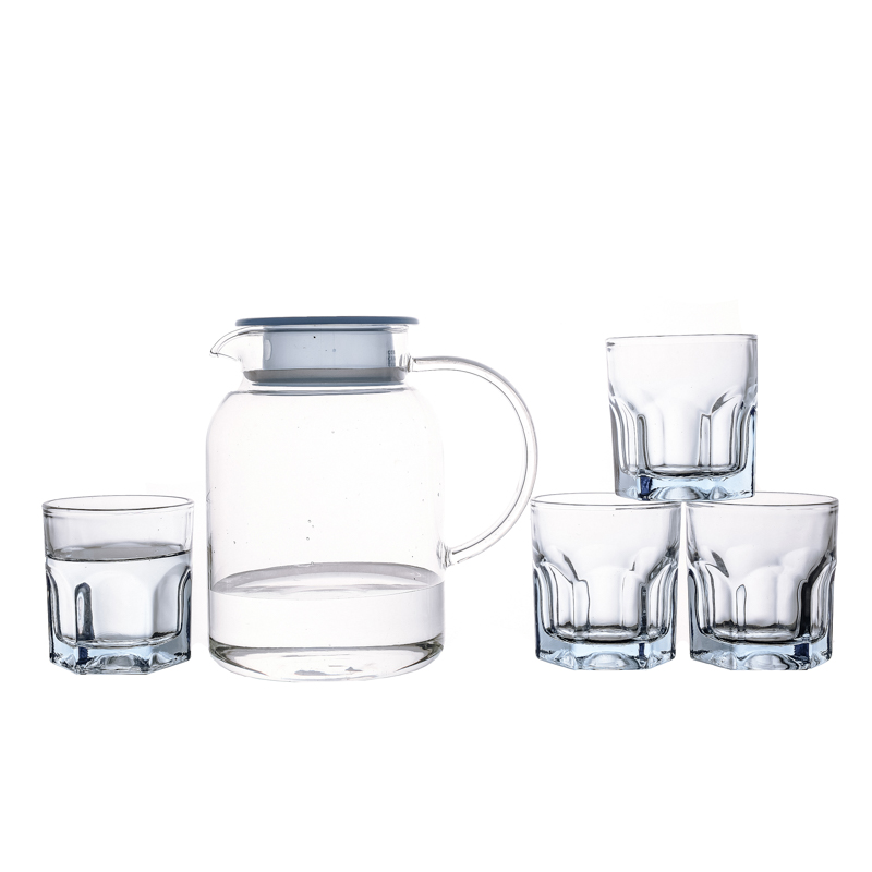 Clear Water Kettle Series Tea Packaging Family Use Glass Cup Sets