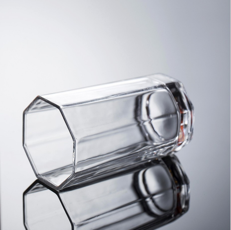 Six-sided Flint Glass Beverage Cups Milk Juice Cups For Party 