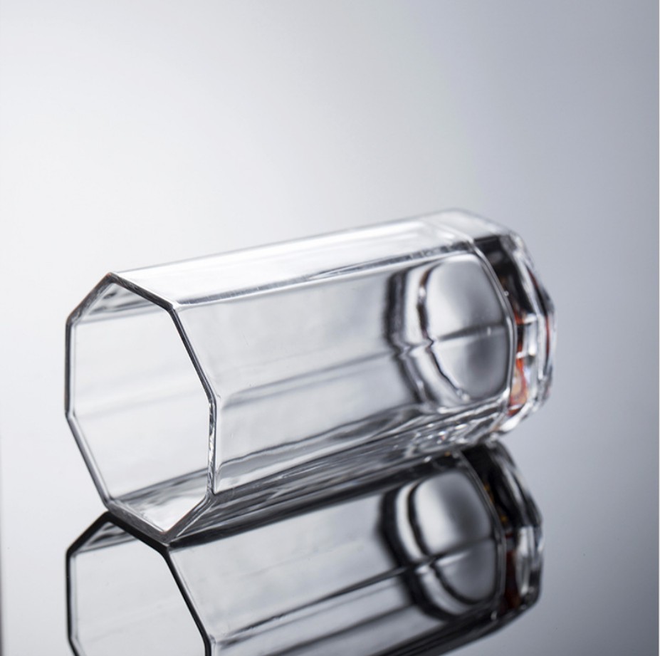 Six-sided Flint Glass Beverage Cups Milk Juice Cups For Party 