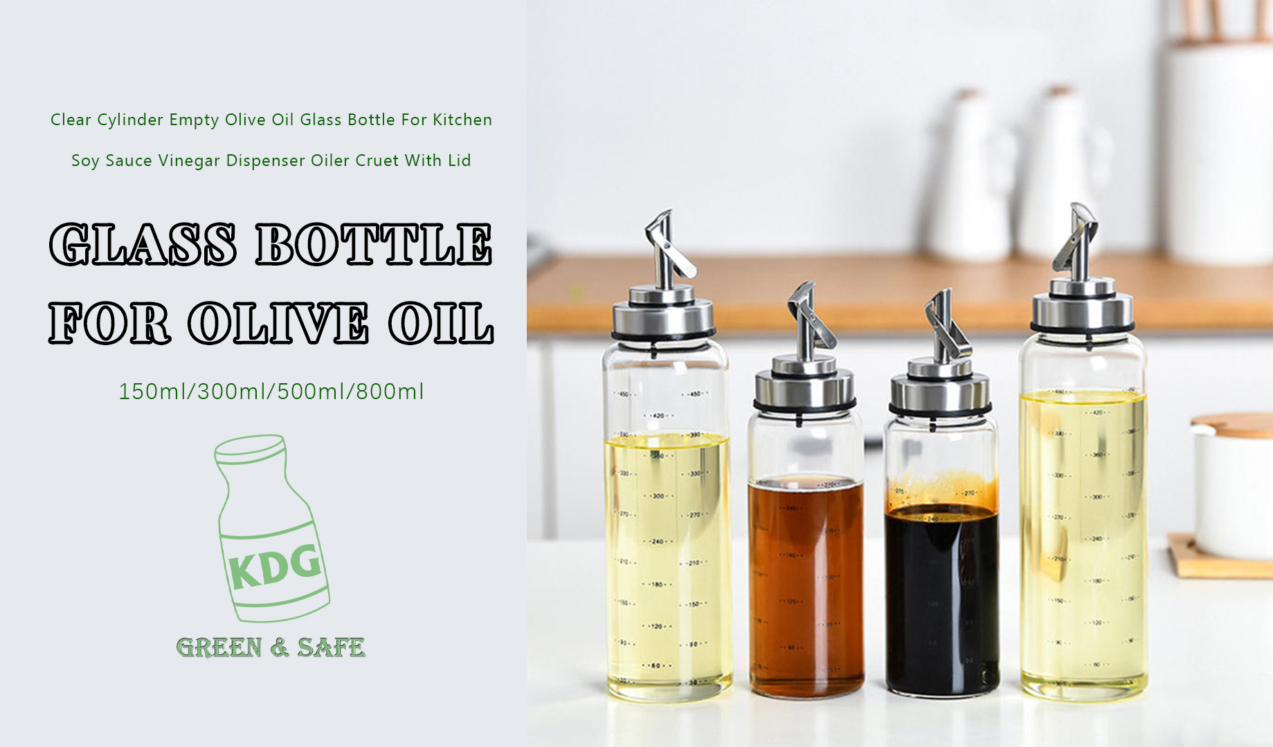 Glass Bottle Oil Vinegar Dispenser