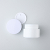 Custom Logo White Glass Cream Bottles For Cosmetic with Glass Lid