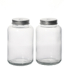 Glass Round Beverage Drinking Bottles with Screw Hole Lid