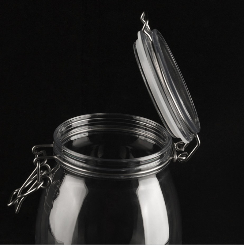 Clamp Empty Glass Food Packaging Jars Kitchenware Glass Container
