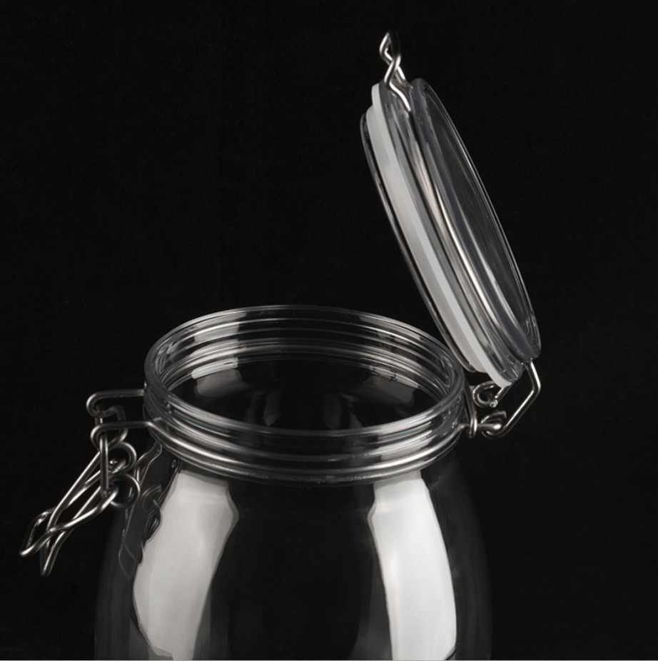 Clamp Empty Glass Food Packaging Jars Kitchenware Glass Container